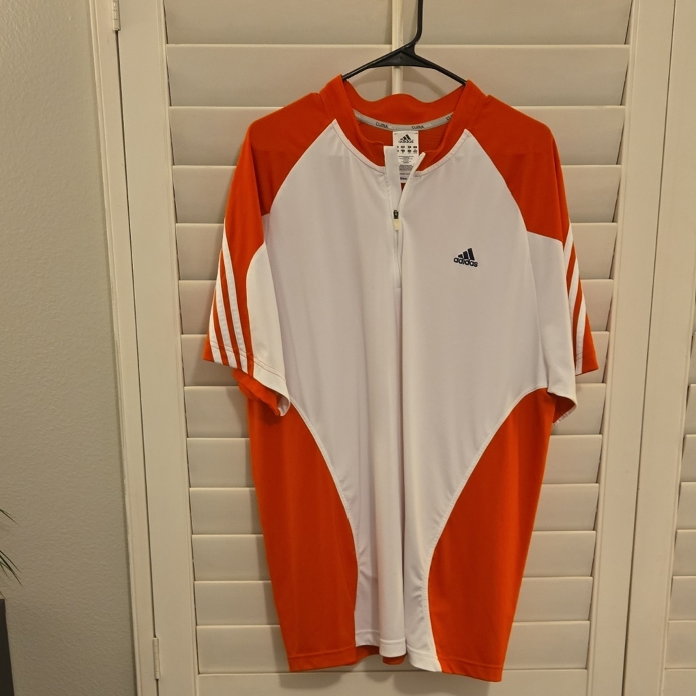 Adidas Red and White Sports Jersey